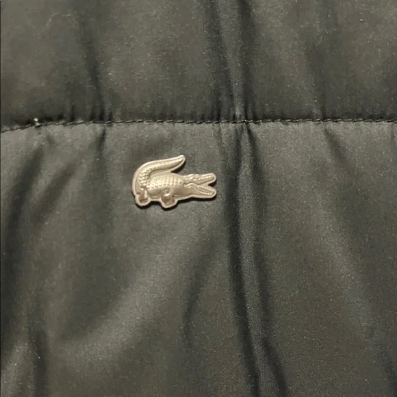 LACOSTE Vintage Devanlay Women's Black Puffer Coat Pink Lining size 38/Small - Picture 5 of 16